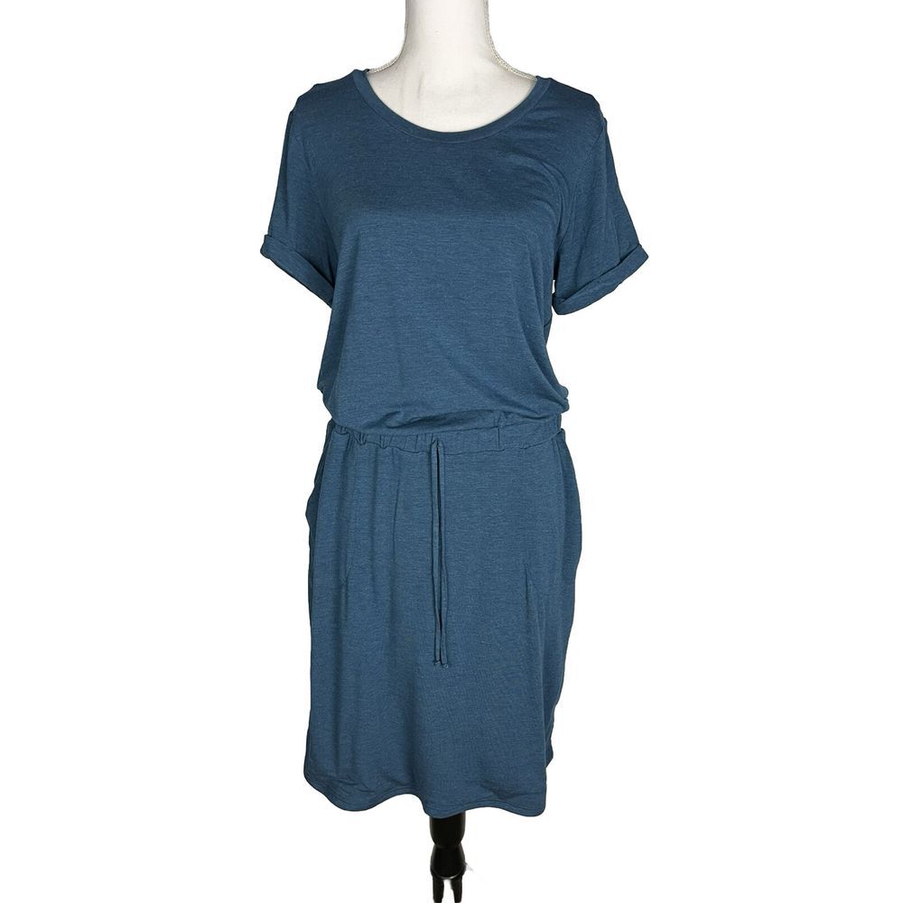 32 Degree Cool T-Shirt Dress Womens L Heather Teal Short‎ Sleeve Pullover Casual